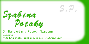 szabina potoky business card